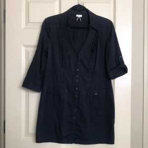 Dynamite Black Button-Front Mini Dress